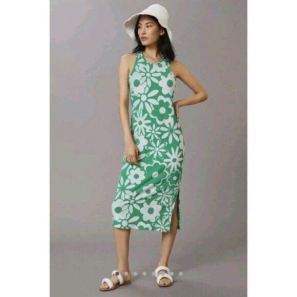 Daily Practice by Anthropologie Terry Jacquard Midi Dress Size Medium - Picture 1 of 8
